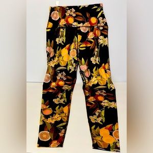Beyond Yoga Caught In The Midi High Waist Full Length Citrus/flower Print Large